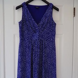 CHAPS Blue and White Polka Dot Dress